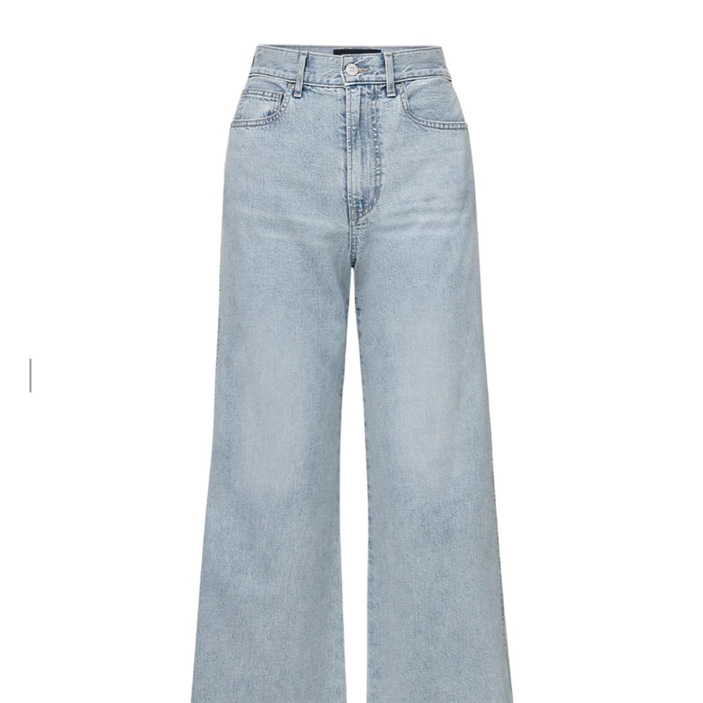 Veronica Beard Taylor Cropped Wide Leg Jeans- Pale Stone size 28